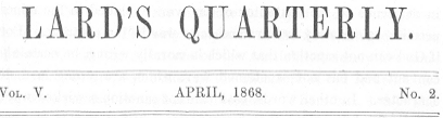 Lard's Quarterly, Vol., V. April 1868. No. 2., Jewish Wars as Precedents for Modern Wars.